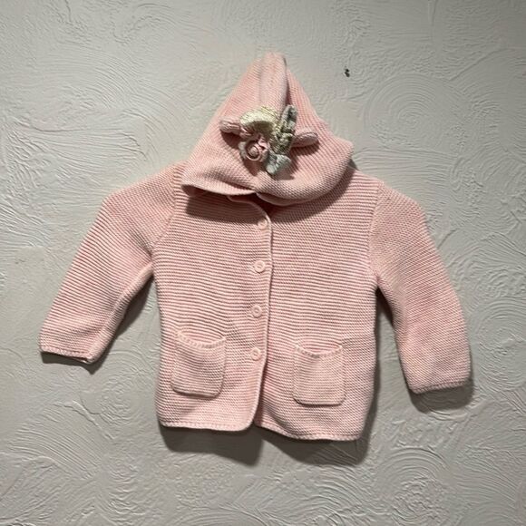 GAP Baby Light Pink Unicorn Brannan Button-up Sweater Size 12-18 Months - Picture 1 of 6